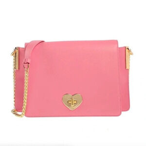 NEW Twinset Italy Gorgeous Pink Eco Vegan Leather Crossbody Shoulder Bag Purse